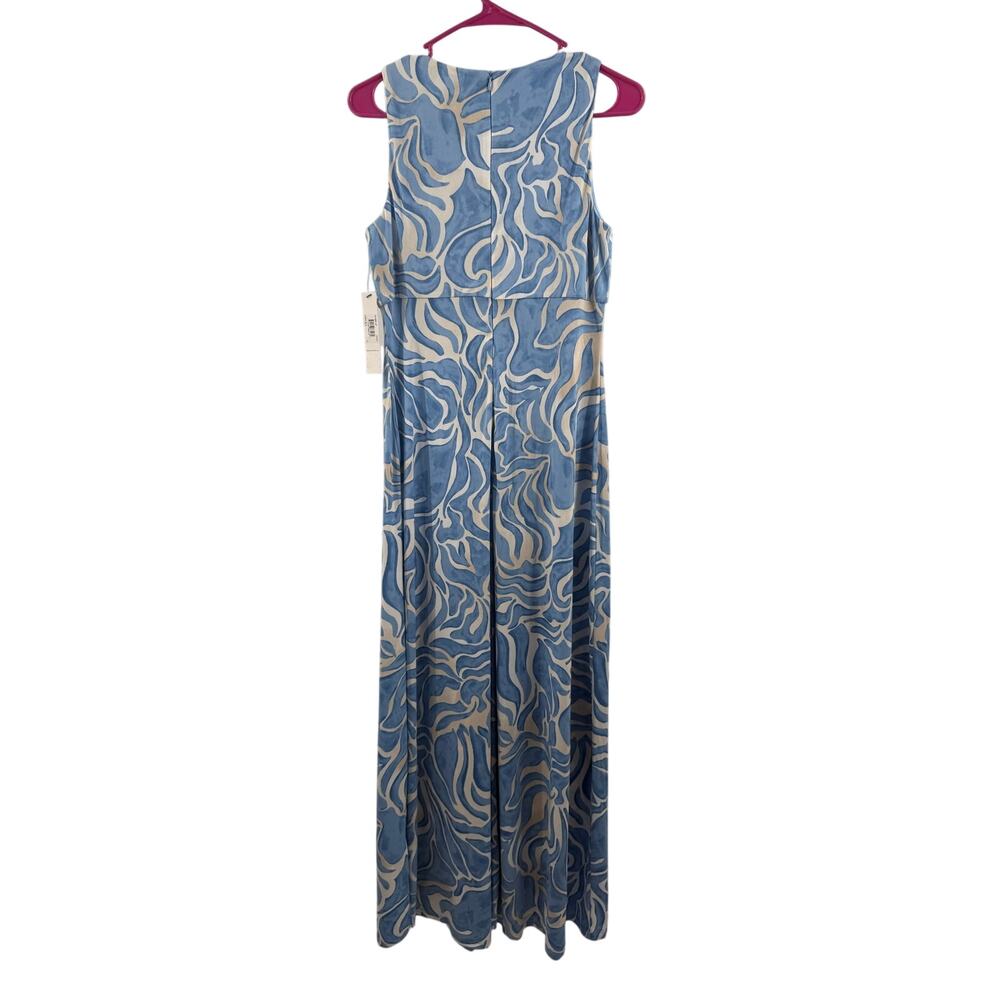 Maggy London Dress SZ 4 Maxi Blue Floral Sleeveless NWT Empire Waist Keyhole - Picture 5 of 16